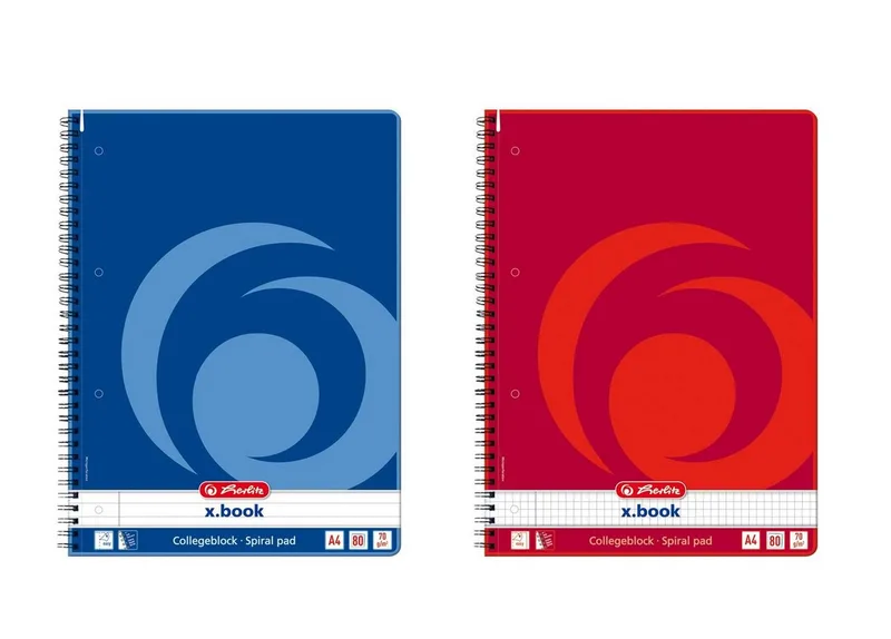 Collegeblock 2x Herlitz Collegeblock / DIN A4 / Spiralblock / 80 Bl / je 1x liniert by Herlitz – product photo