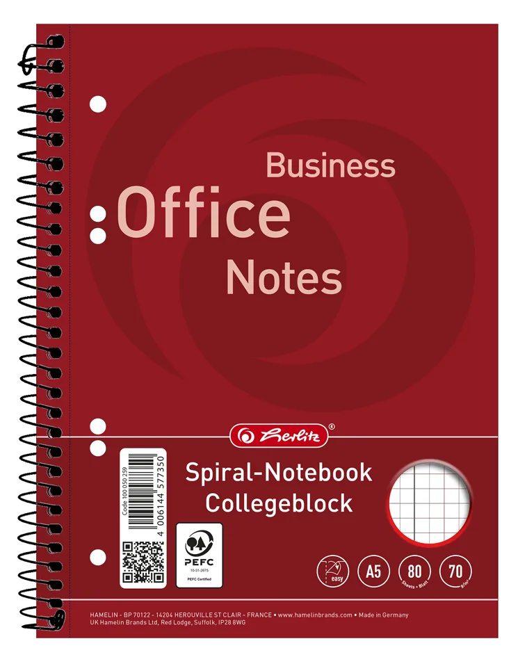 Collegeblock , Business Office Notes, DIN A5, kariert by Herlitz – product photo
