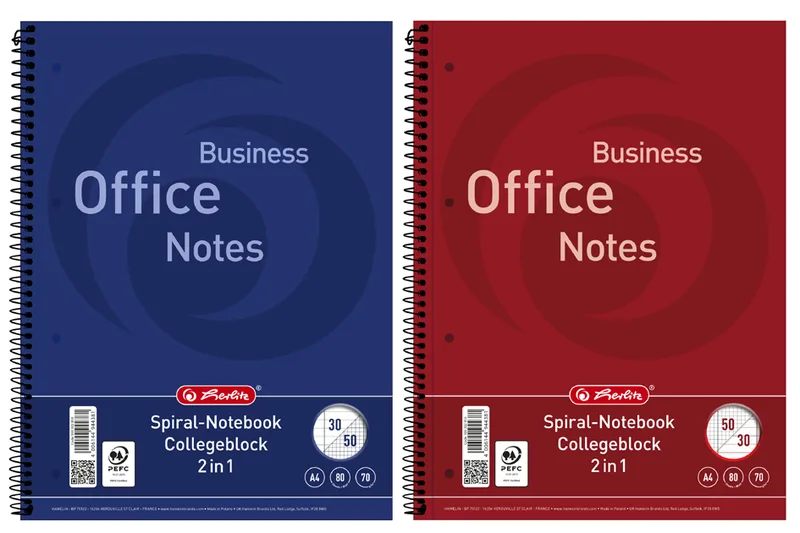 Collegeblock , Duo, , DIN A4, kariert/liniert by Herlitz – product photo