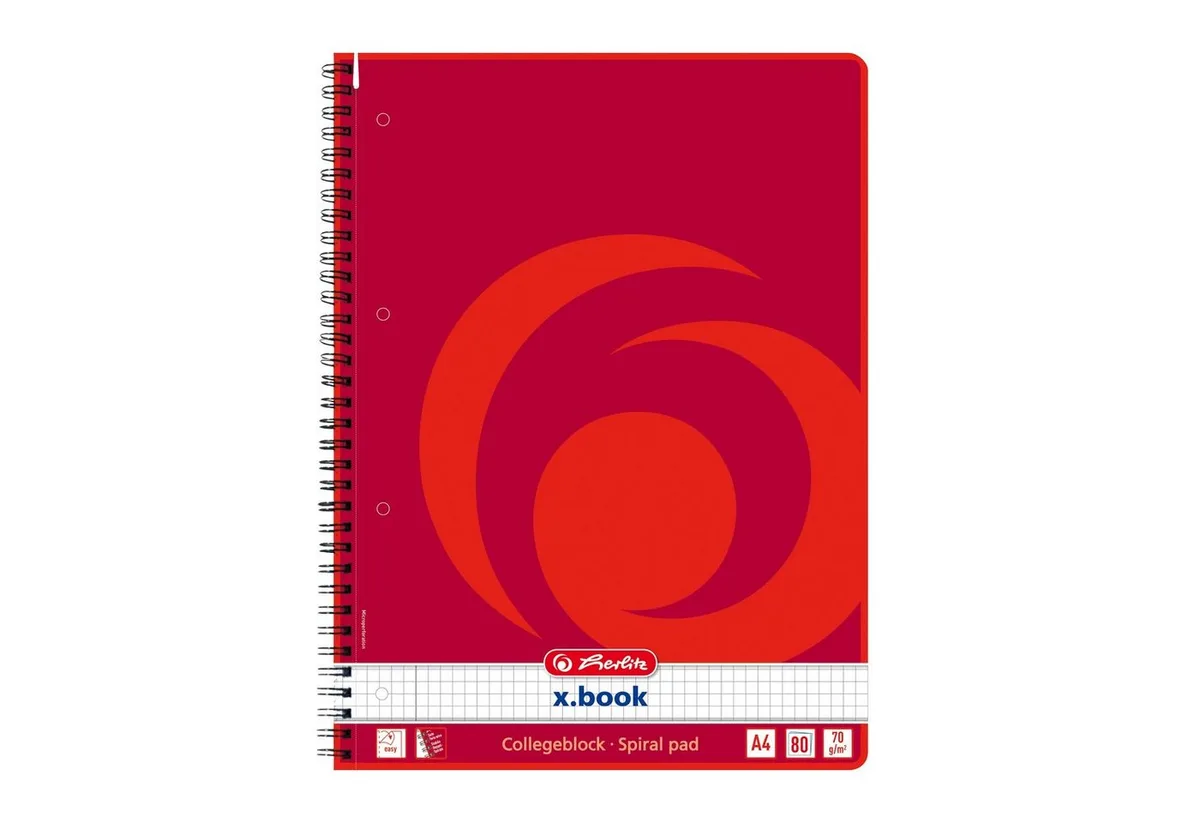 Collegeblock Herlitz Collegeblock / DIN A4 / Spiralblock / kariert / 80 Blatt von Herlitz – Produktfoto
