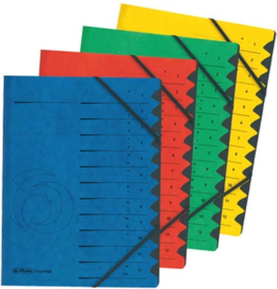 easyorga ordner, A4, karton, 12 vakken, 1 stuk(s) von Herlitz in Grün – Produktfoto