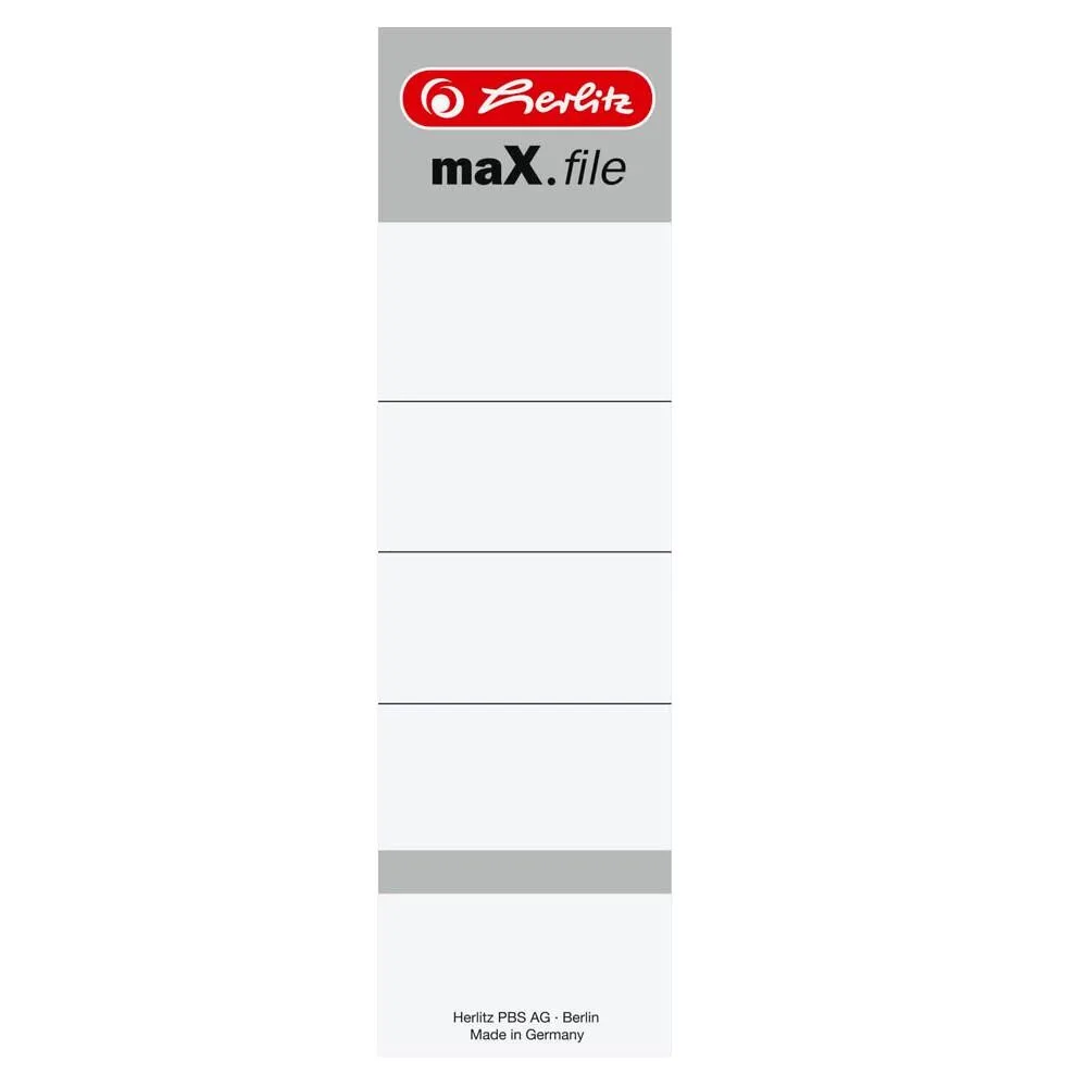 Einsteck-Rückenschilder für 8,0 cm Rückenbreite - weiß de Herlitz – photo produit