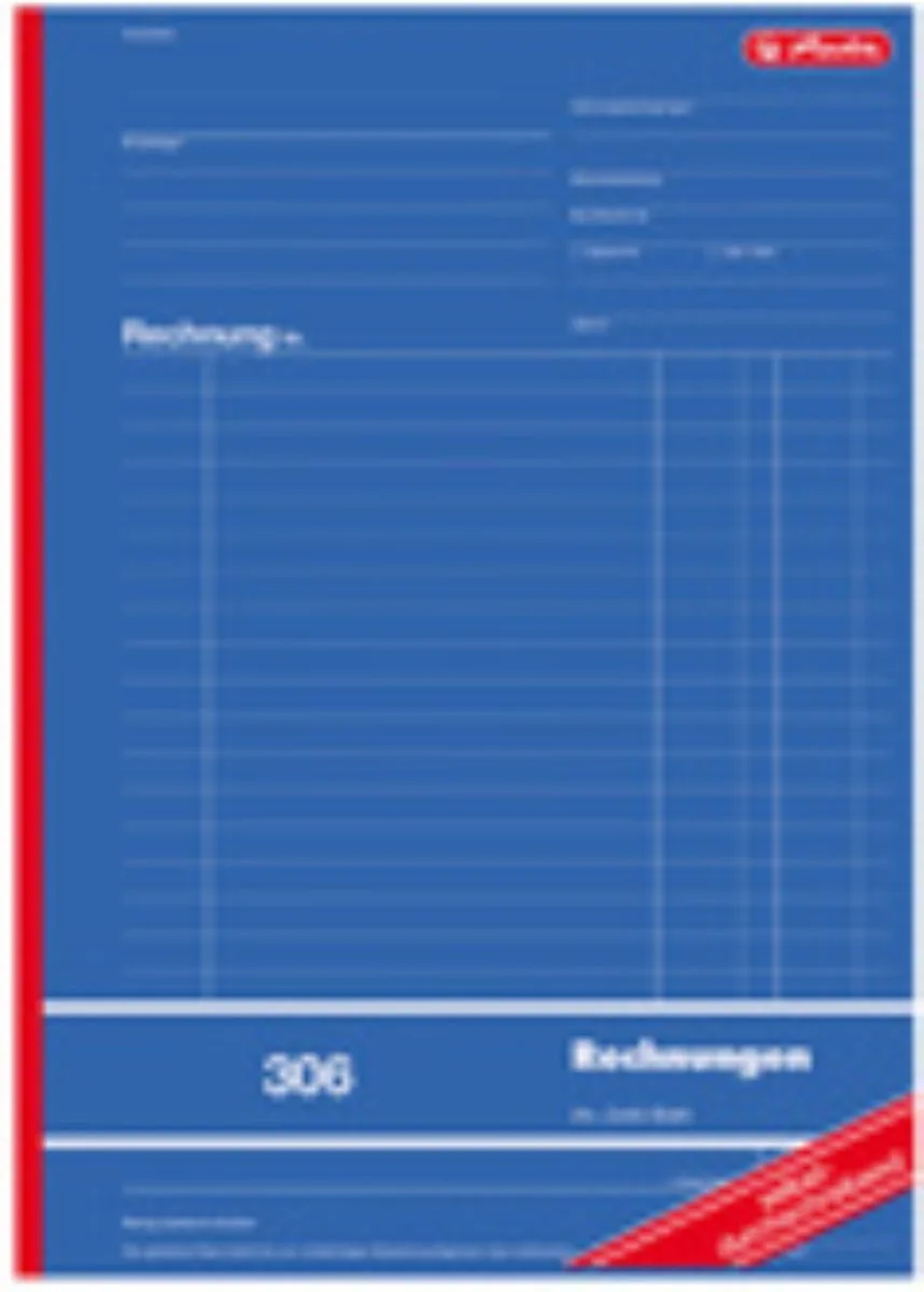 factuurboek, A5, zelfcopiërend de Herlitz en Bleu – photo produit