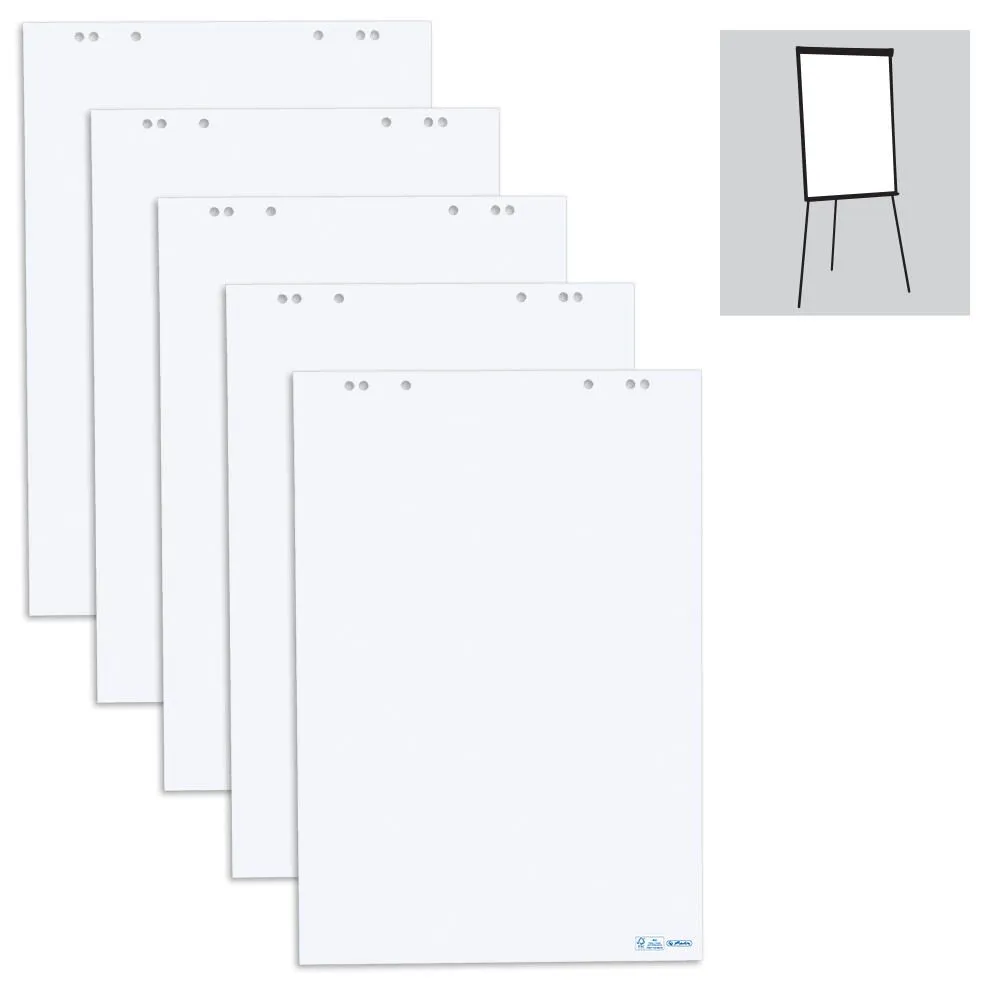 Flipchart-Papier weiß 65x98 cm, 80 g/m² från Herlitz – produktbild