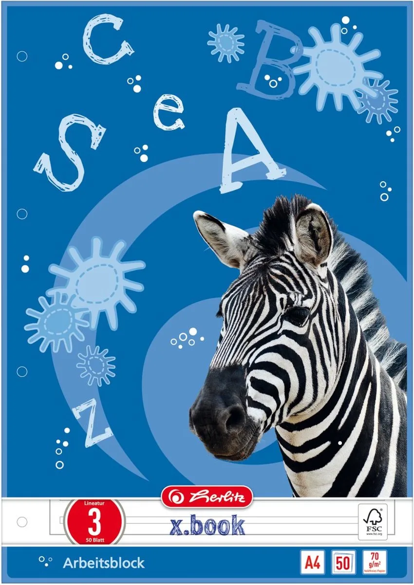 Herlitz 215038 schrijfblok & schrift A4 50 vel de Herlitz en Multicolore – photo produit