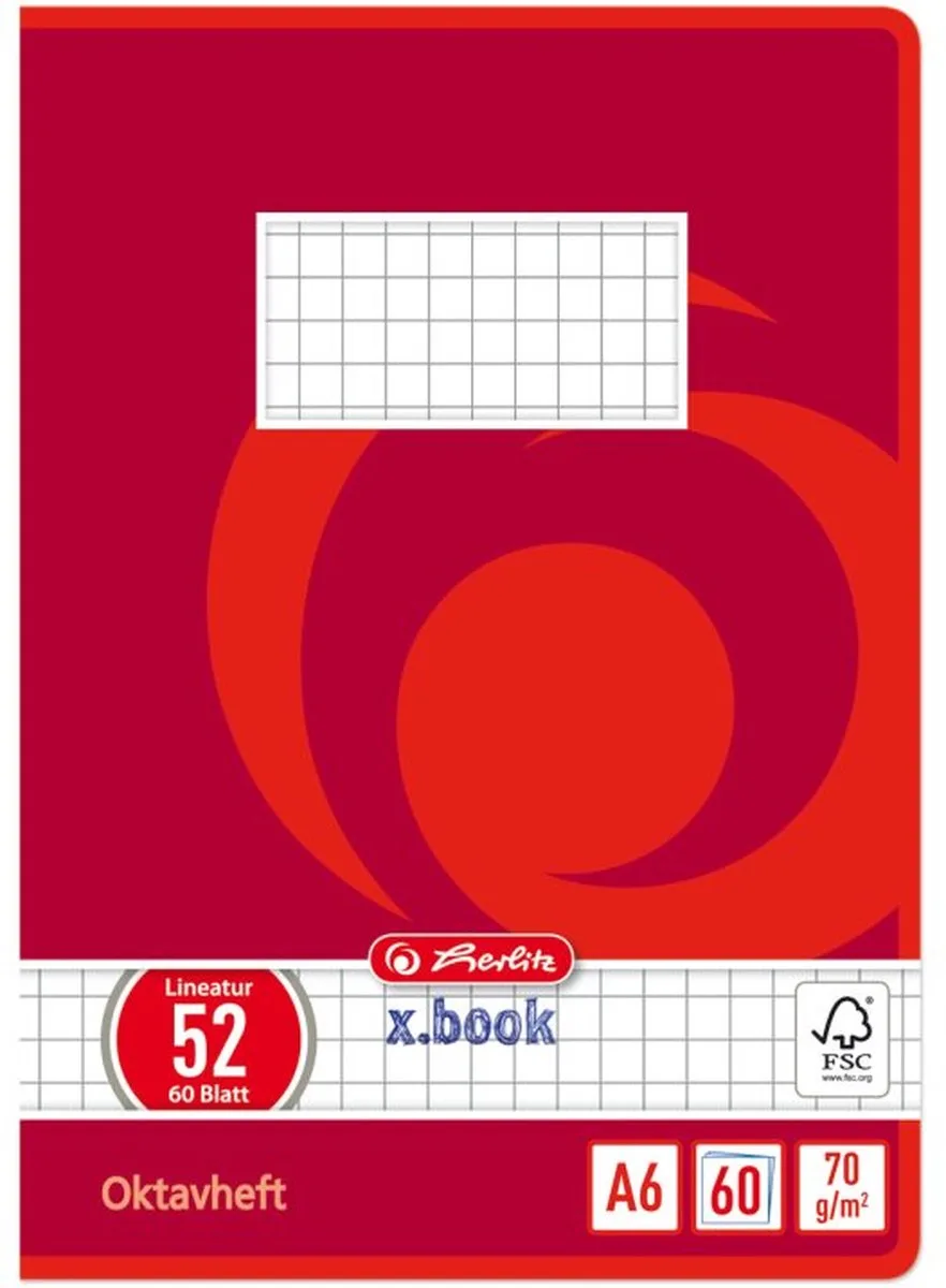 Herlitz 285635 schrijfblok & schrift A6 60 vel de Herlitz en Multicolore – photo produit