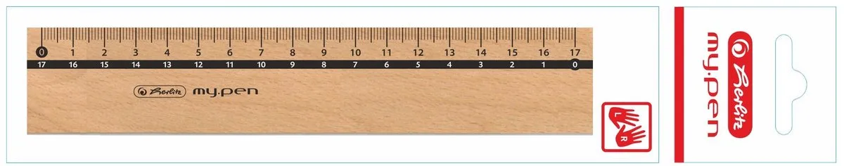 Houten Liniaal 17cm - Natuurlijk en Duurzaam fra Herlitz i Beige – produktbillede