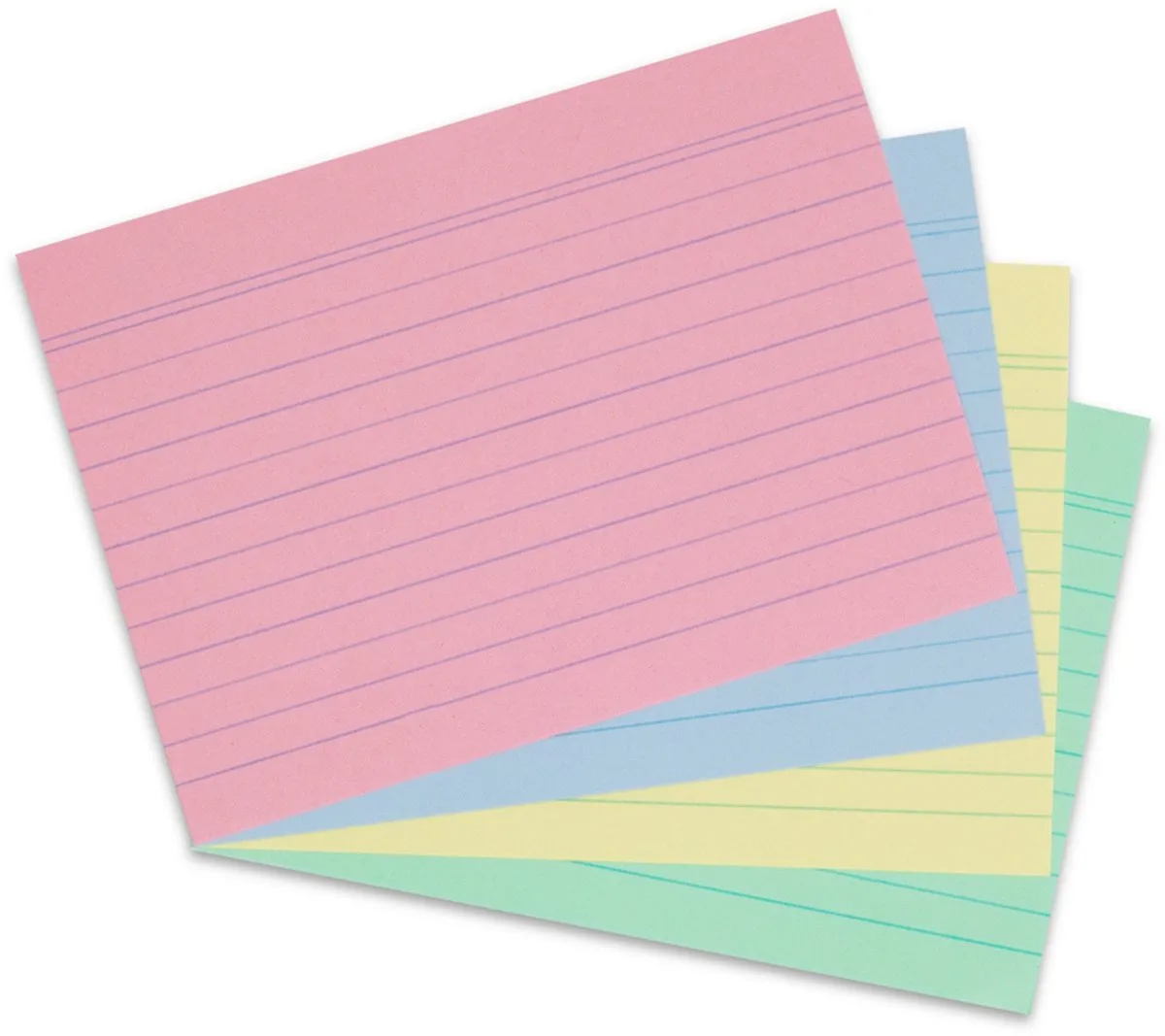 indexkaart - A6 - gelinieerd - gr/gl/ro/bl - 200 st. by Herlitz in Red – product photo