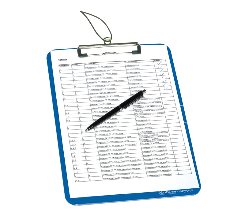 Klemmbrett easy orga to go, DIN A4, blau transparent de Herlitz – photo produit