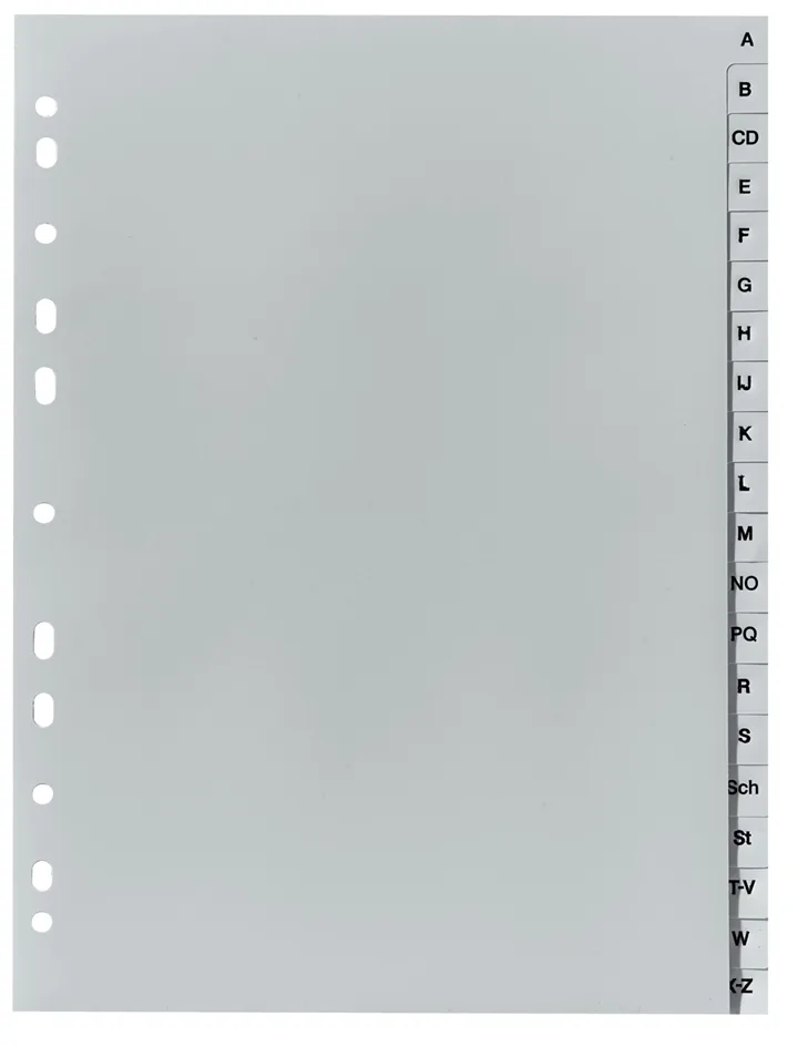 Kunststoff-Register, A-Z, A4 Überbreite, 20-teilig van Herlitz – productfoto