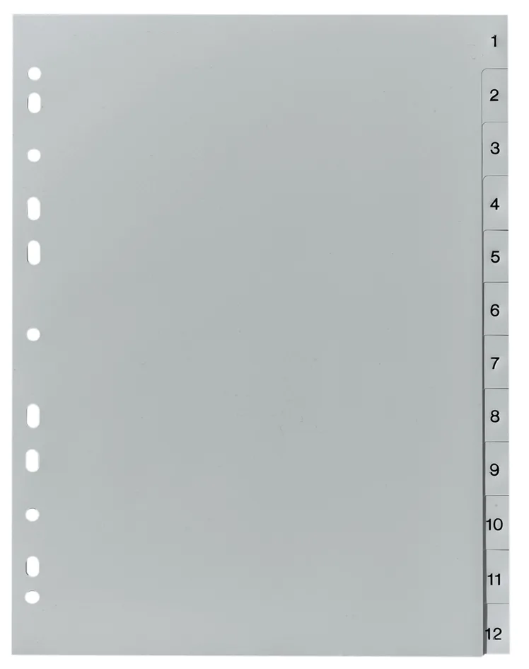 Kunststoff-Register, Zahlen, A4, 31-teilig, grau van Herlitz – productfoto