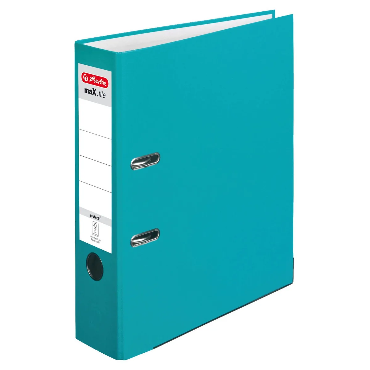 maX.file protect Ordner Rückenbreite 8 cm DIN A4 Kunststoff türkis van Herlitz – productfoto