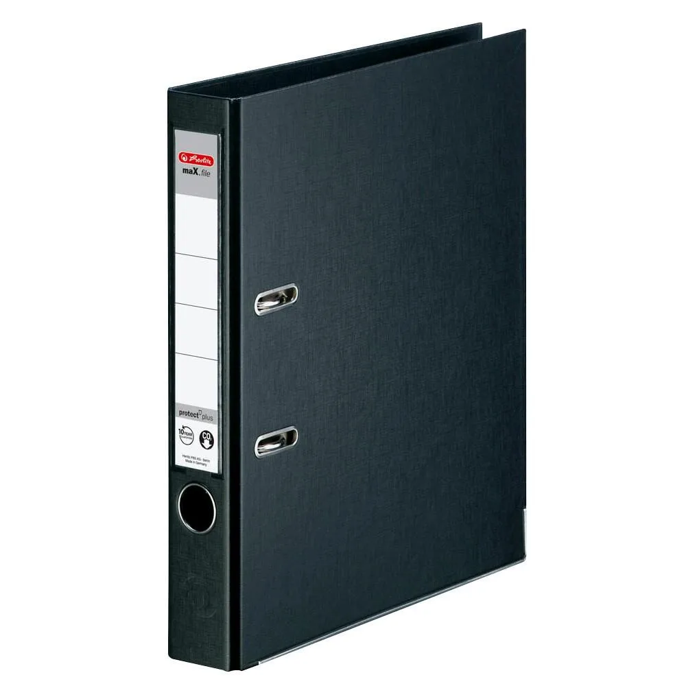maX.file protect plus Ordner Kunststoff 5,0 cm DIN A4 - schwarz van Herlitz – productfoto