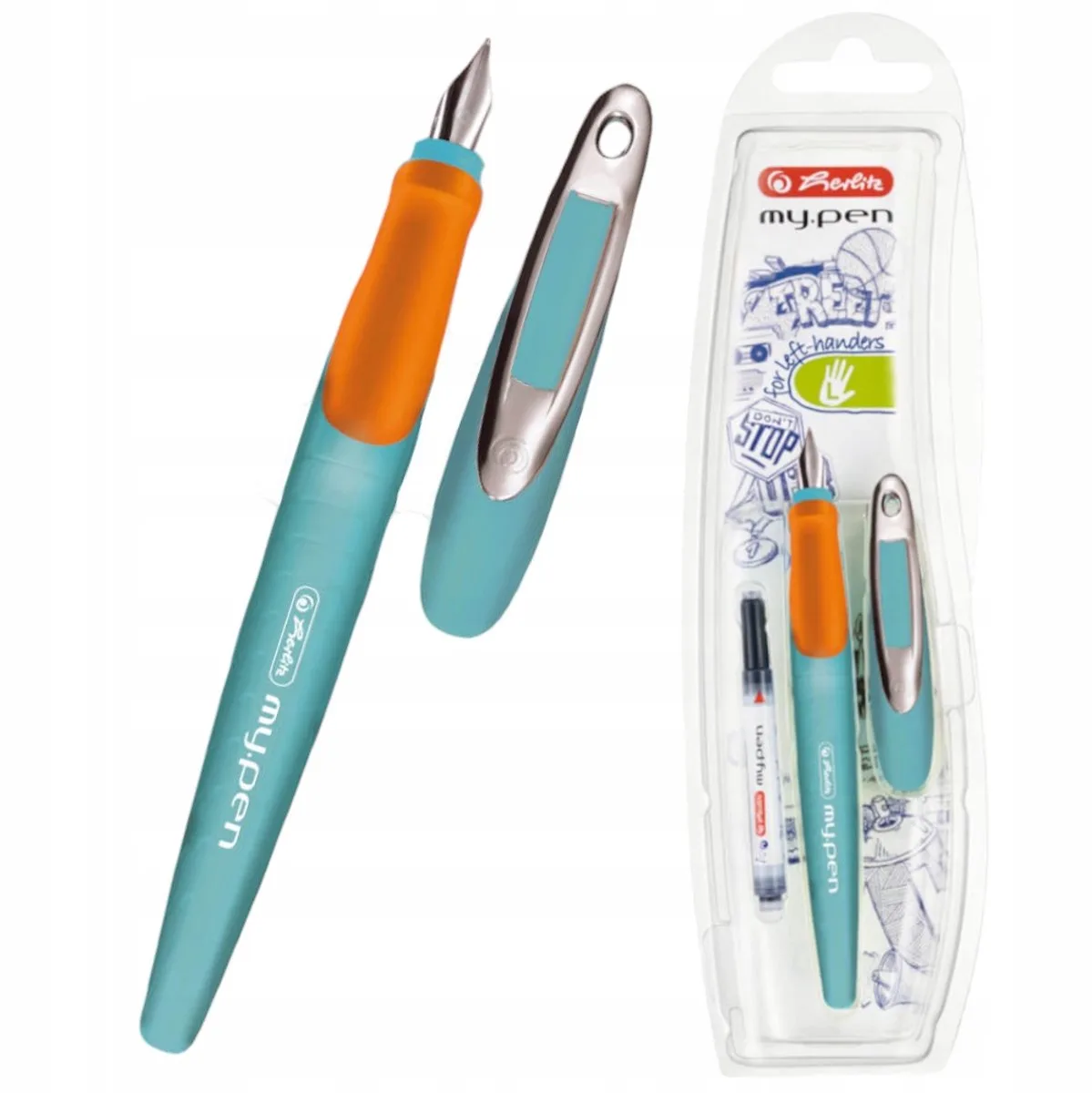 My.pen Linkshandige Vulpen - Turkoois von Herlitz in Türkis – Produktfoto
