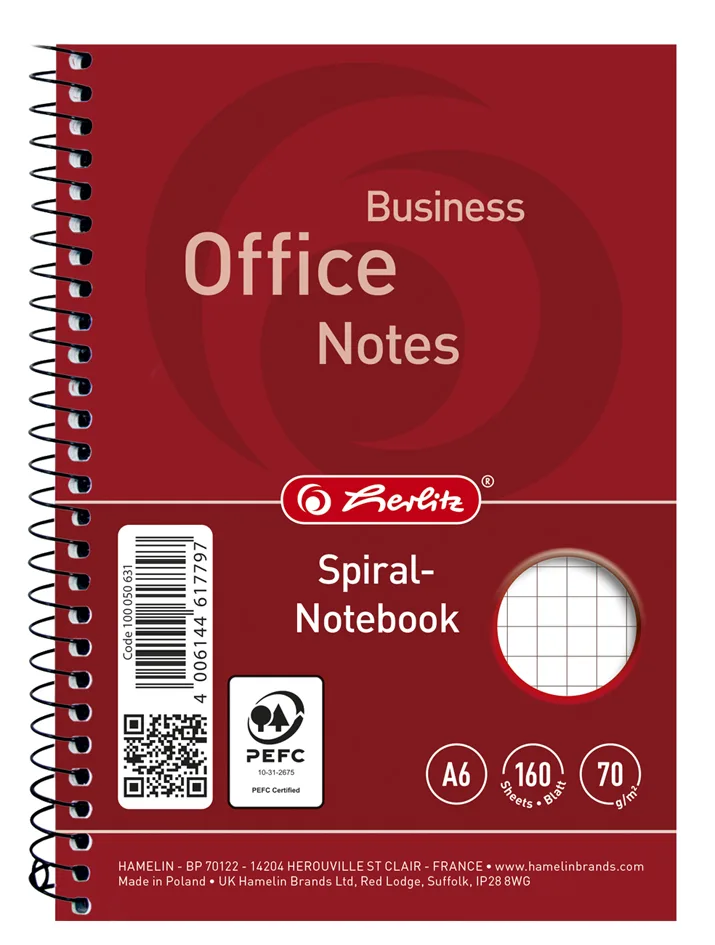 Notebook , college, DIN A6, 160 Blatt, kariert de Herlitz – photo produit