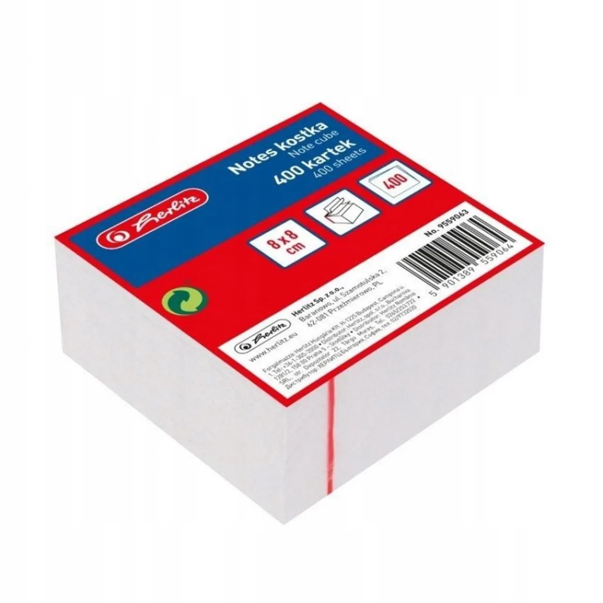 Notitieblok Blok 8x8cm 400 Vel de Herlitz en Blanc – photo produit