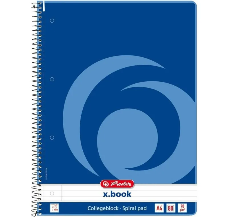 Notizblock Collegeblock x.book liniert DIN A4 Innenrand von Herlitz – Produktfoto