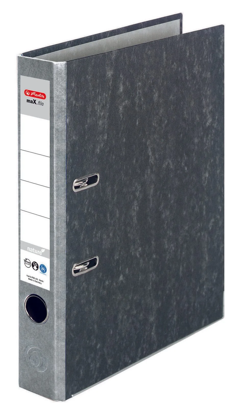 Ordner Rückenbreite 5 cm DIN A4 Karton grau marmoriert by Herlitz – product photo
