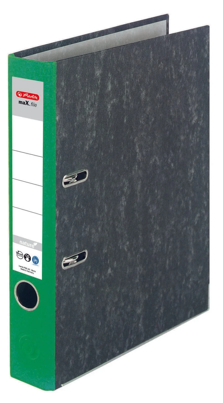 Ordner Rückenbreite 5 cm DIN A4 Karton grün marmoriert van Herlitz – productfoto