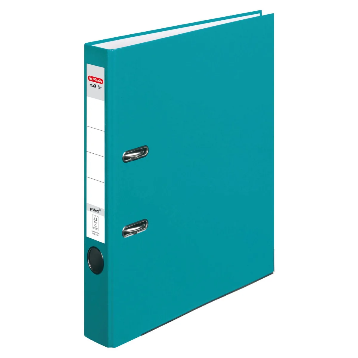 Ordner Rückenbreite 5 cm DIN A4 Kunststoff caribbean turquoise van Herlitz – productfoto