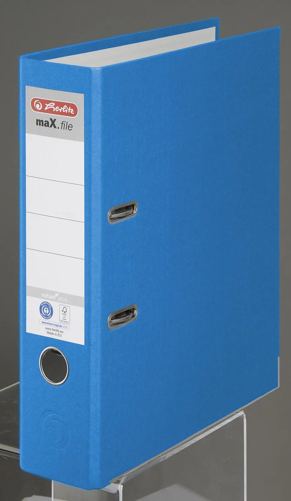 Ordner Rückenbreite 8 cm DIN A4 Karton blau van Herlitz – productfoto