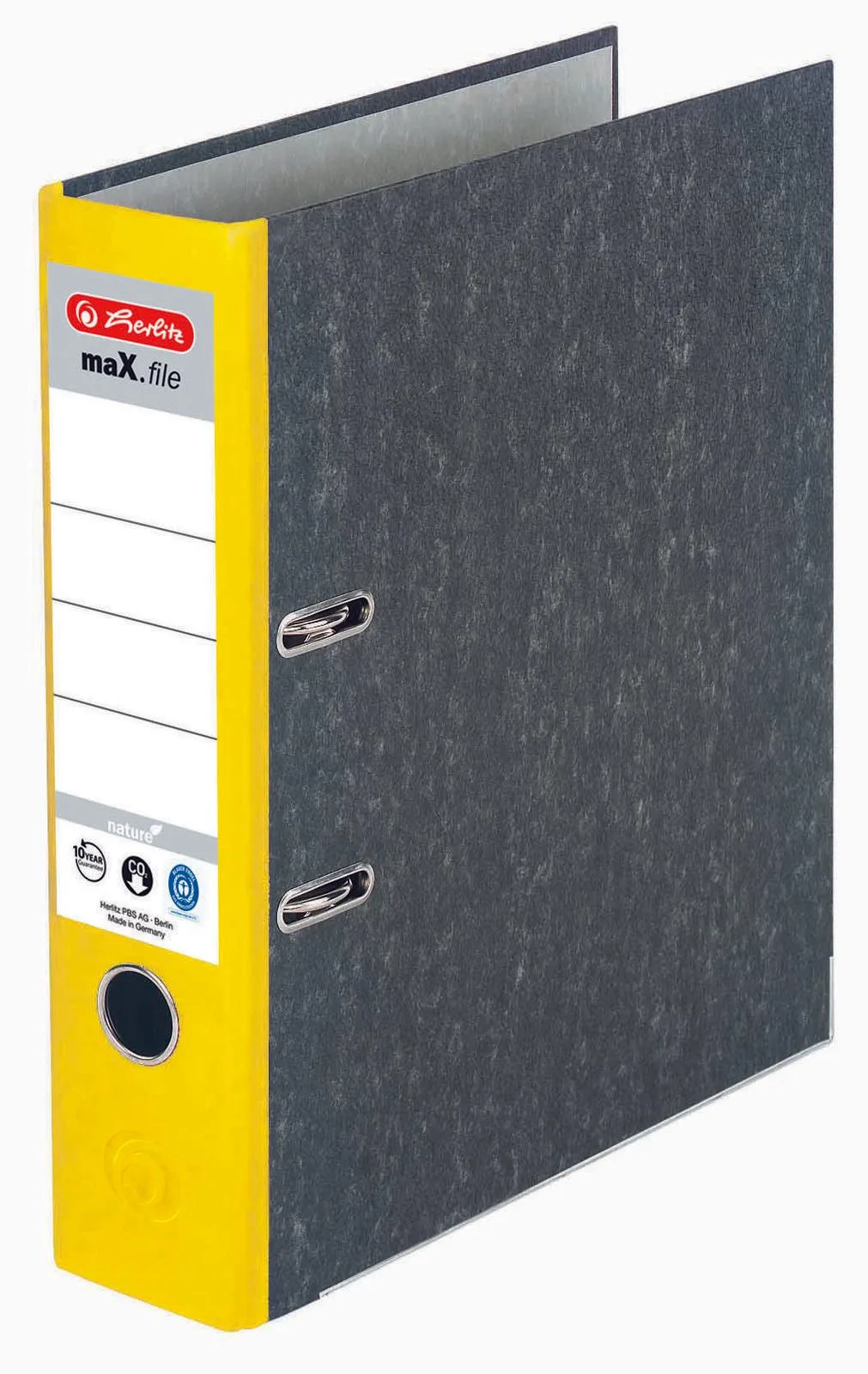 Ordner Rückenbreite 8 cm DIN A4 Karton gelb marmoriert van Herlitz – productfoto