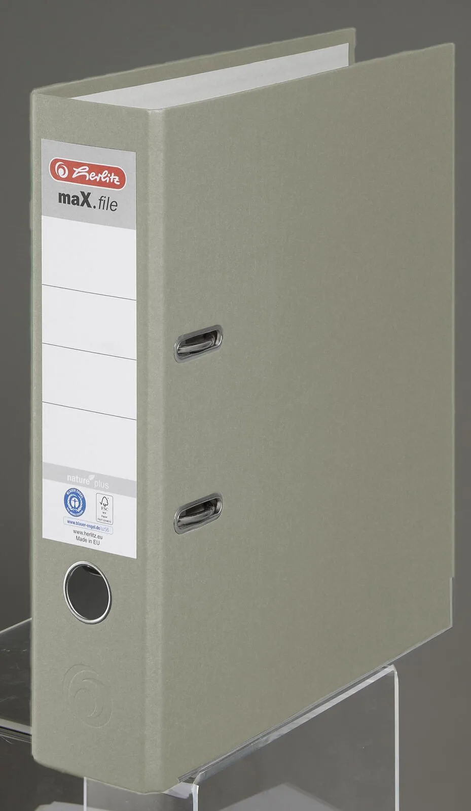 Ordner Rückenbreite 8 cm DIN A4 Karton grau de Herlitz – photo produit