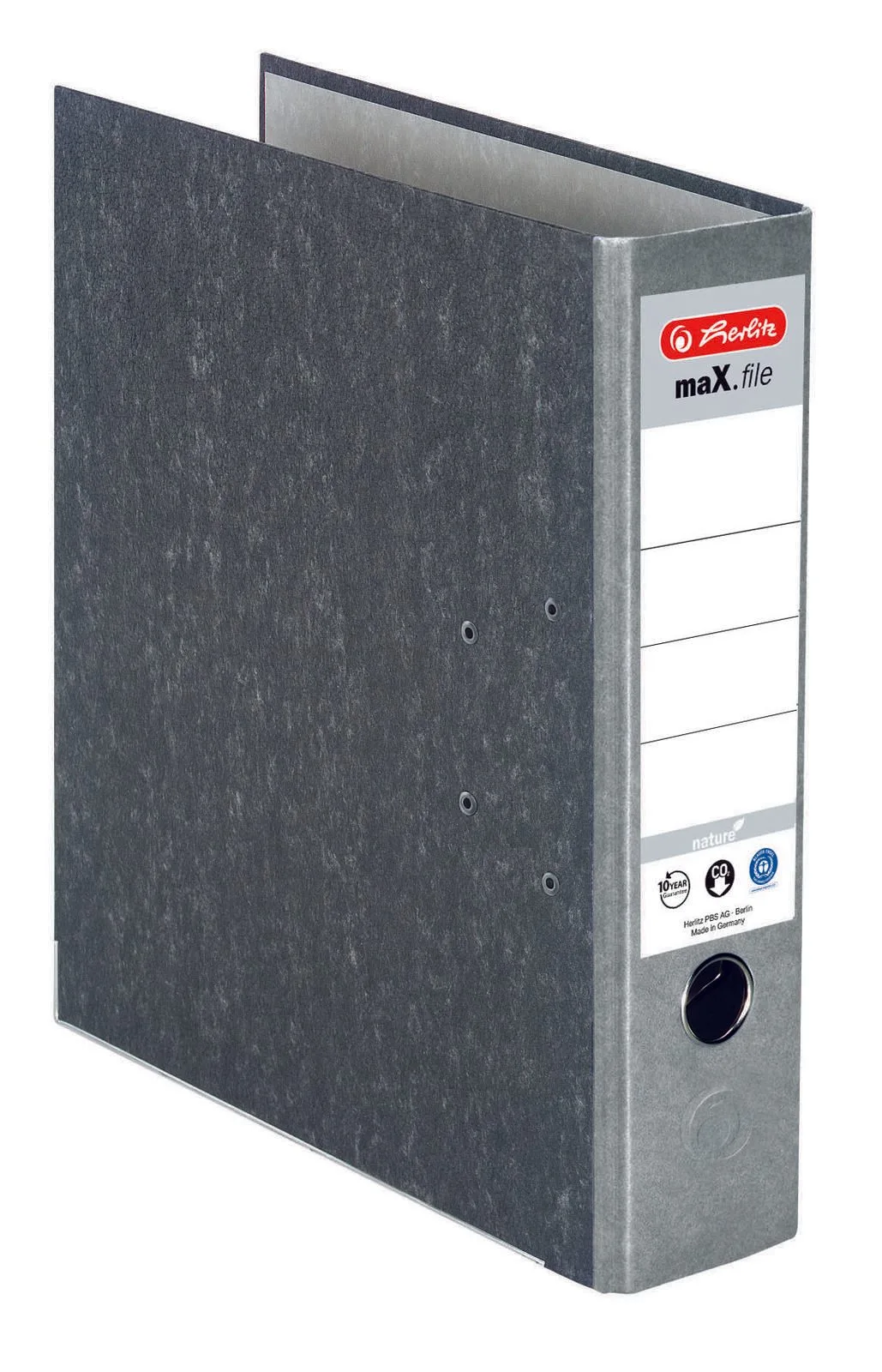 Ordner Rückenbreite 8 cm DIN A4 Karton grau marmoriert de Herlitz – photo produit