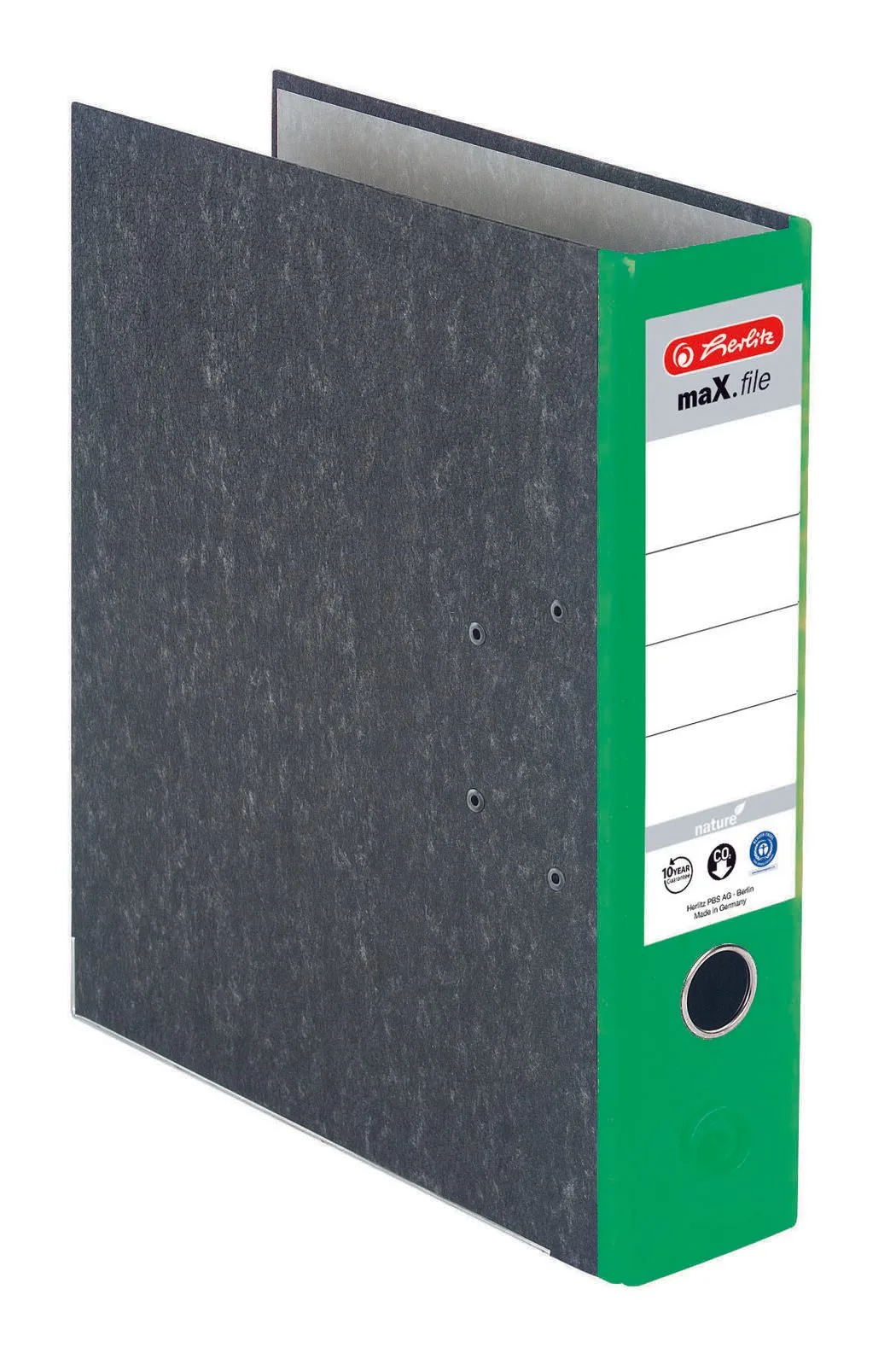 Ordner Rückenbreite 8 cm DIN A4 Karton rot marmoriert van Herlitz – productfoto