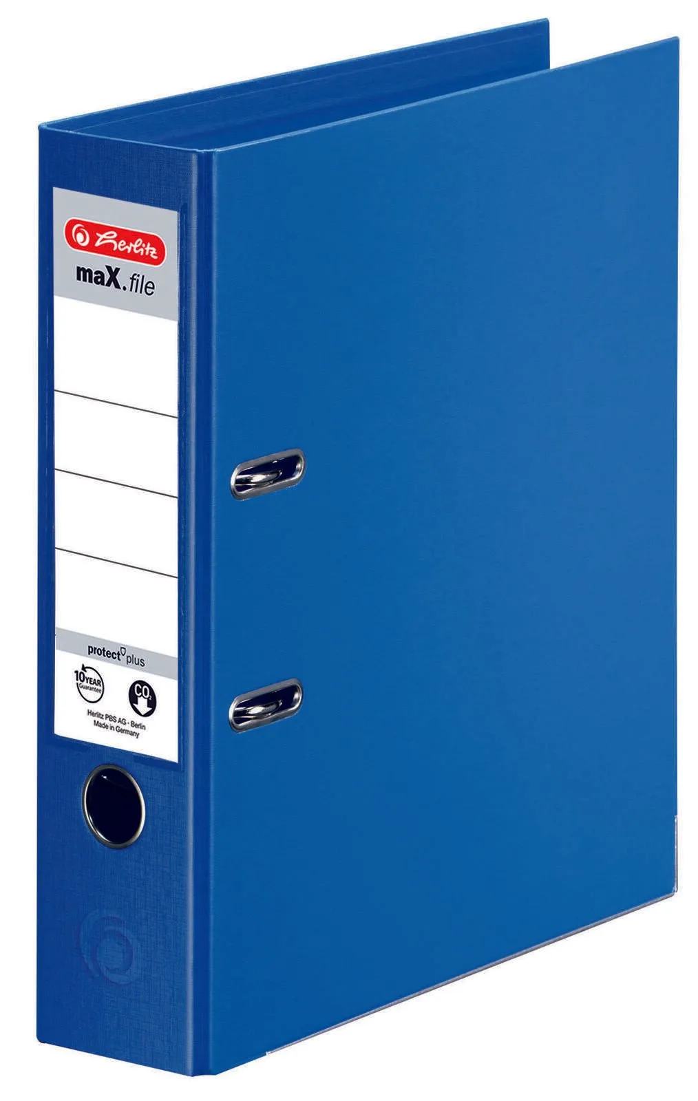 Ordner Rückenbreite 8 cm DIN A4 Kunststoff blau van Herlitz – productfoto
