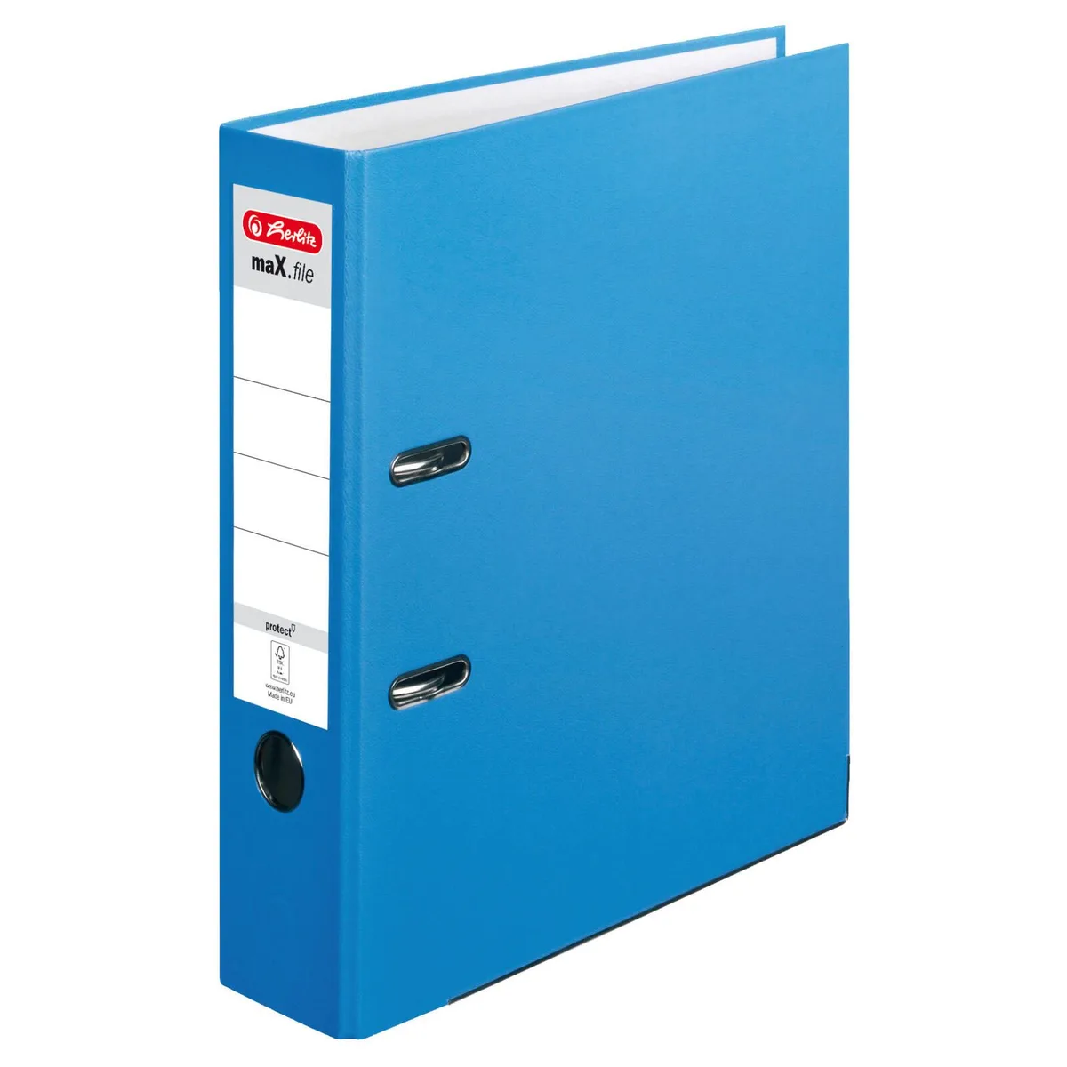 Ordner Rückenbreite 8 cm DIN A4 Kunststoff blau, acqua van Herlitz – productfoto