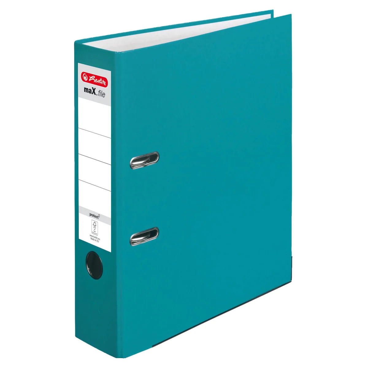 Ordner Rückenbreite 8 cm DIN A4 Kunststoff caribbean turquoise van Herlitz – productfoto