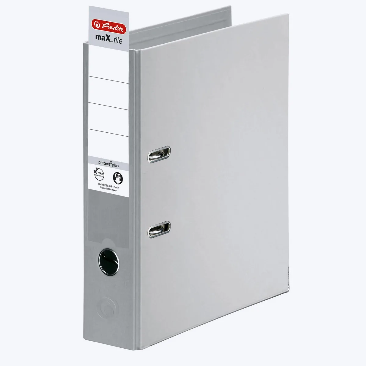 Ordner Rückenbreite 8 cm DIN A4 Kunststoff grau van Herlitz – productfoto