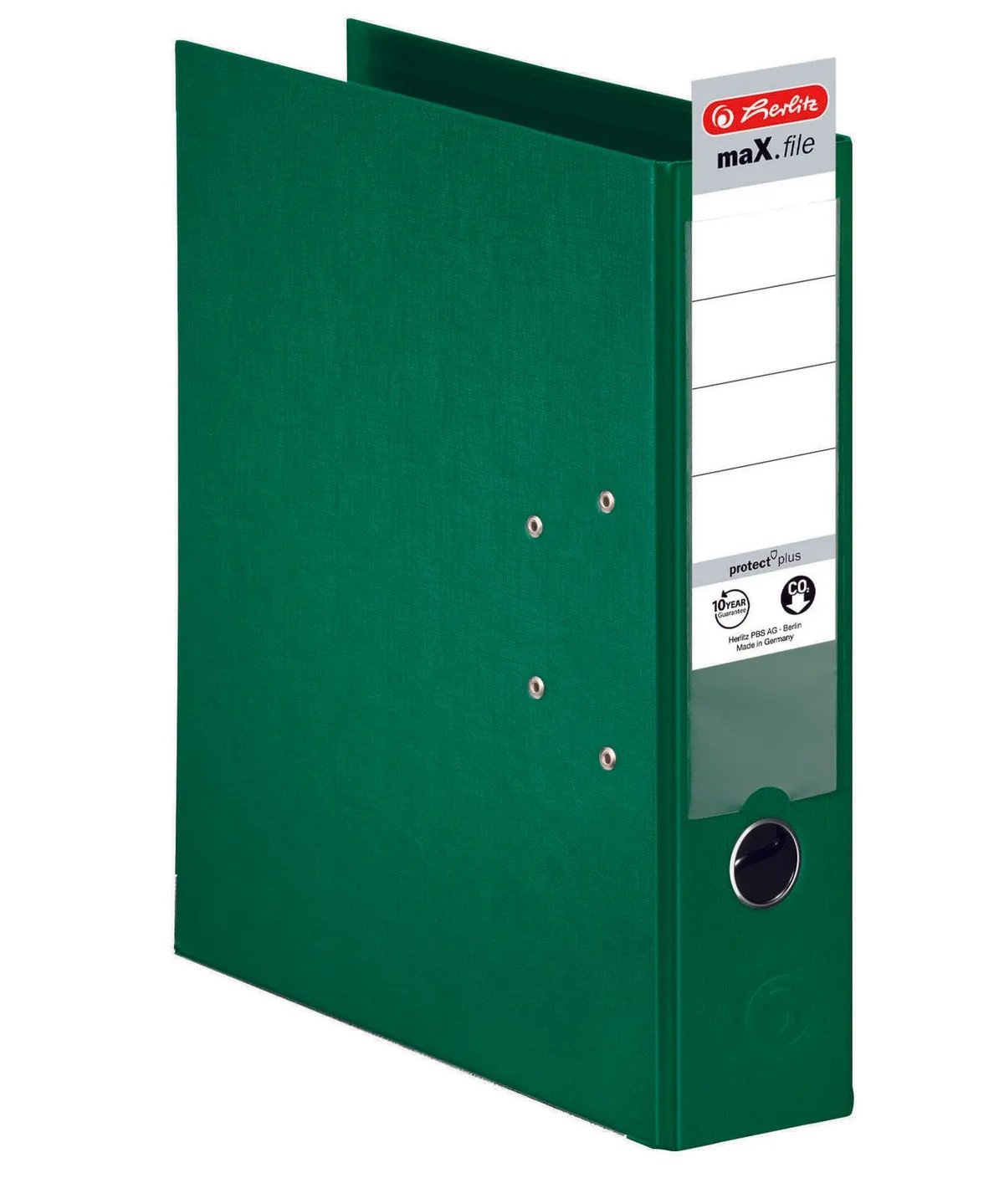 Ordner Rückenbreite 8 cm DIN A4 Kunststoff grün van Herlitz – productfoto