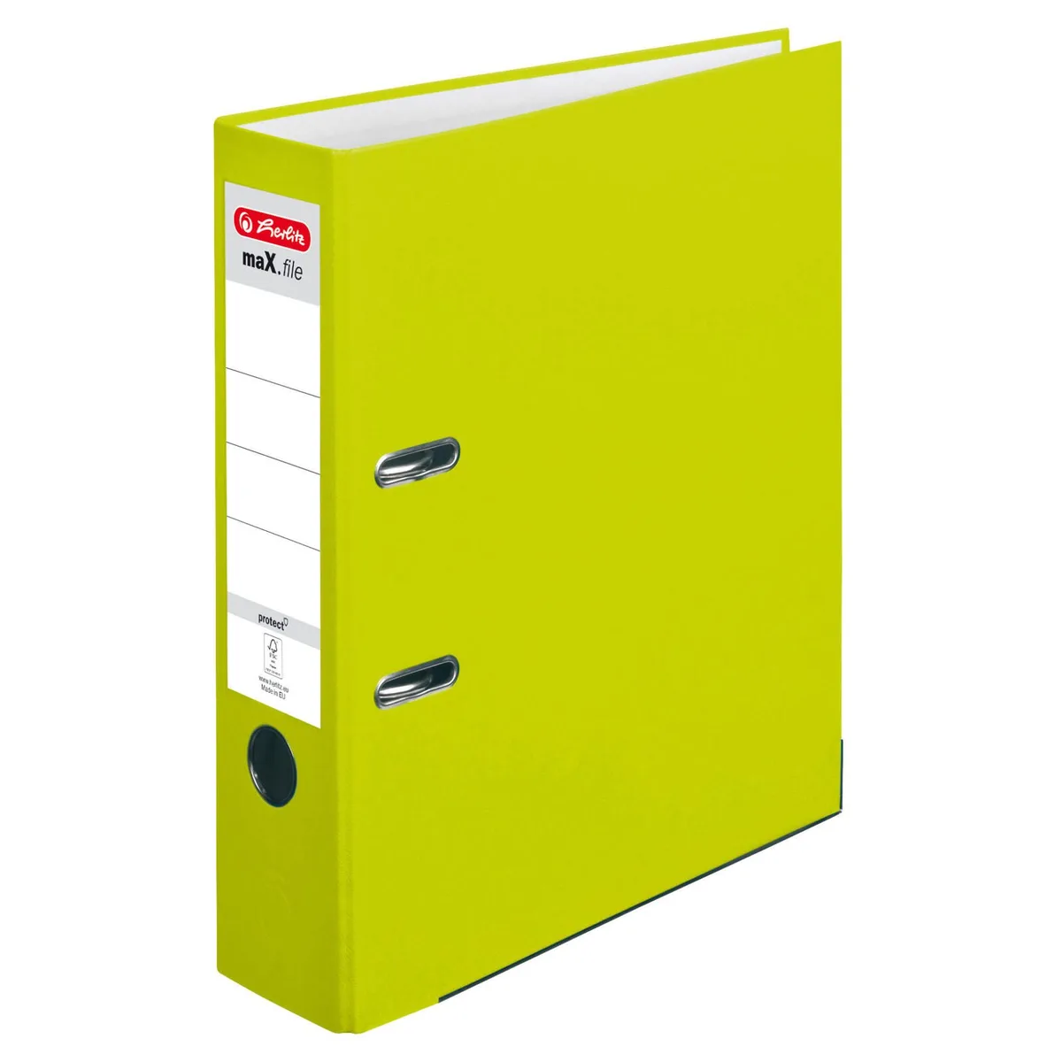 Ordner Rückenbreite 8 cm DIN A4 Kunststoff neon grün van Herlitz – productfoto