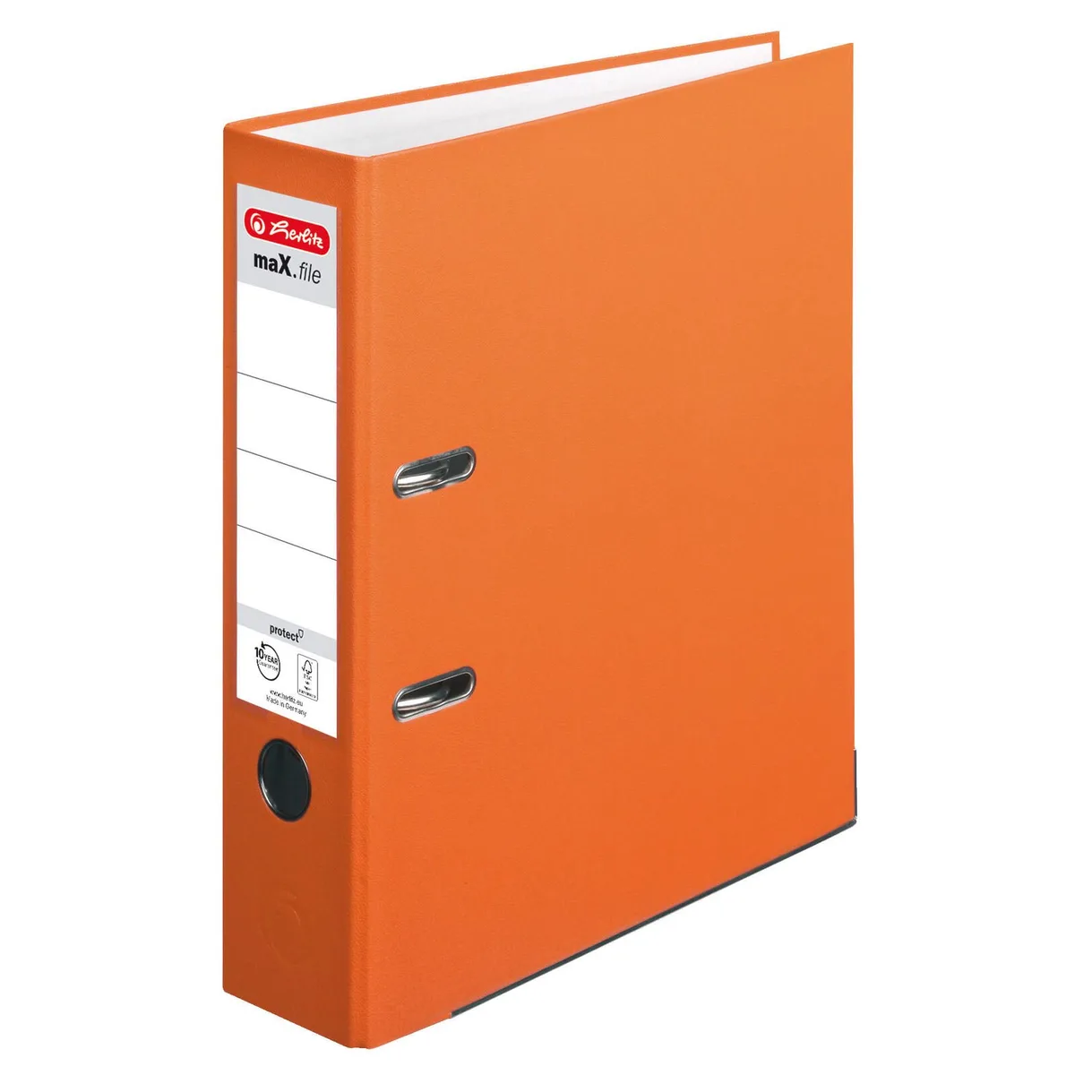 Ordner Rückenbreite 8 cm DIN A4 Kunststoff orange van Herlitz – productfoto