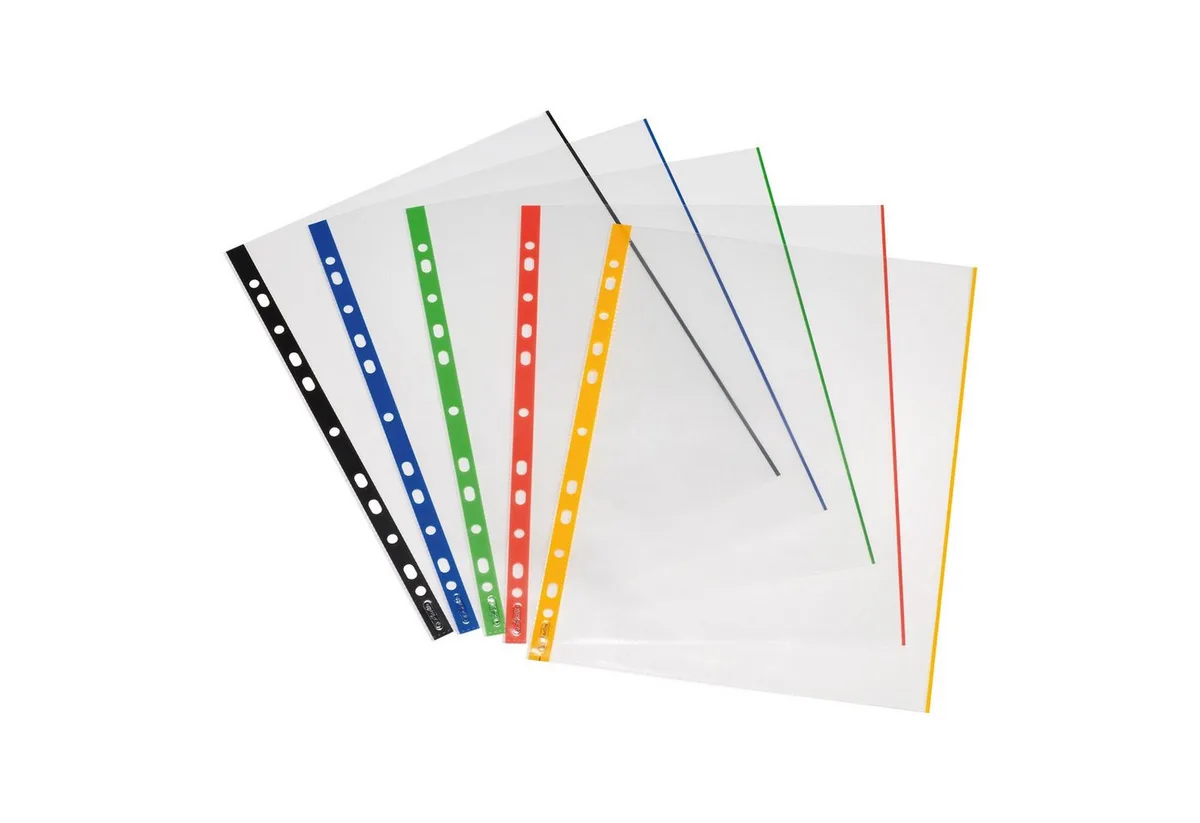 Prospekthülle Herlitz Prospekthülle A4 PP glasklar 10St mit farbigem Rand f.sort de Herlitz – photo produit