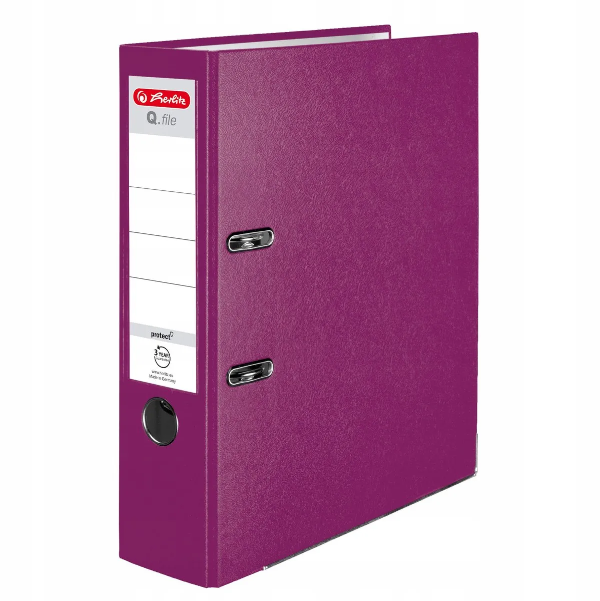 Q.File Ordner A4 8cm Breed van Herlitz in Bessenkleur – productfoto