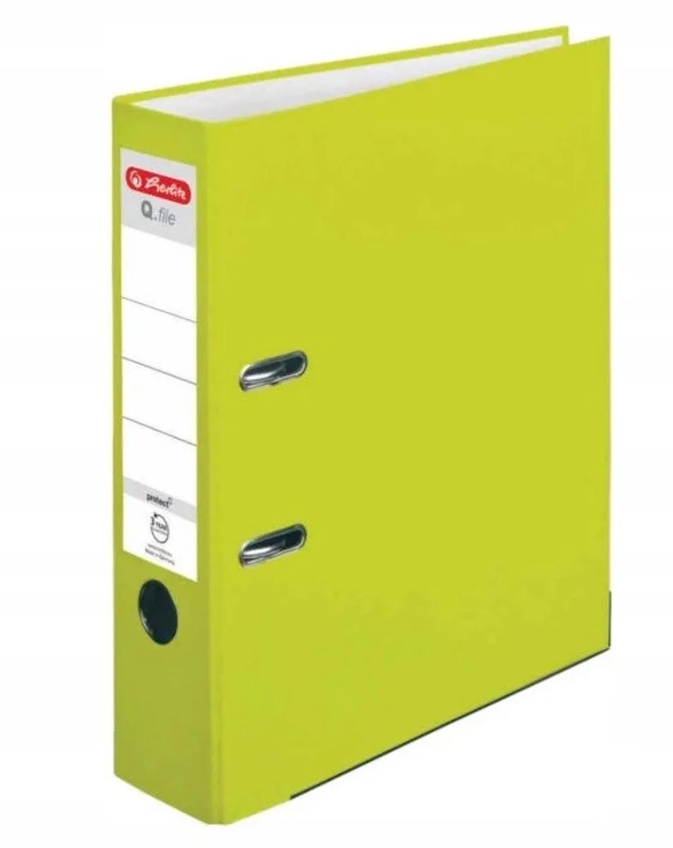 Q.File Ordner A4 8cm Neon Groen von Herlitz – Produktfoto