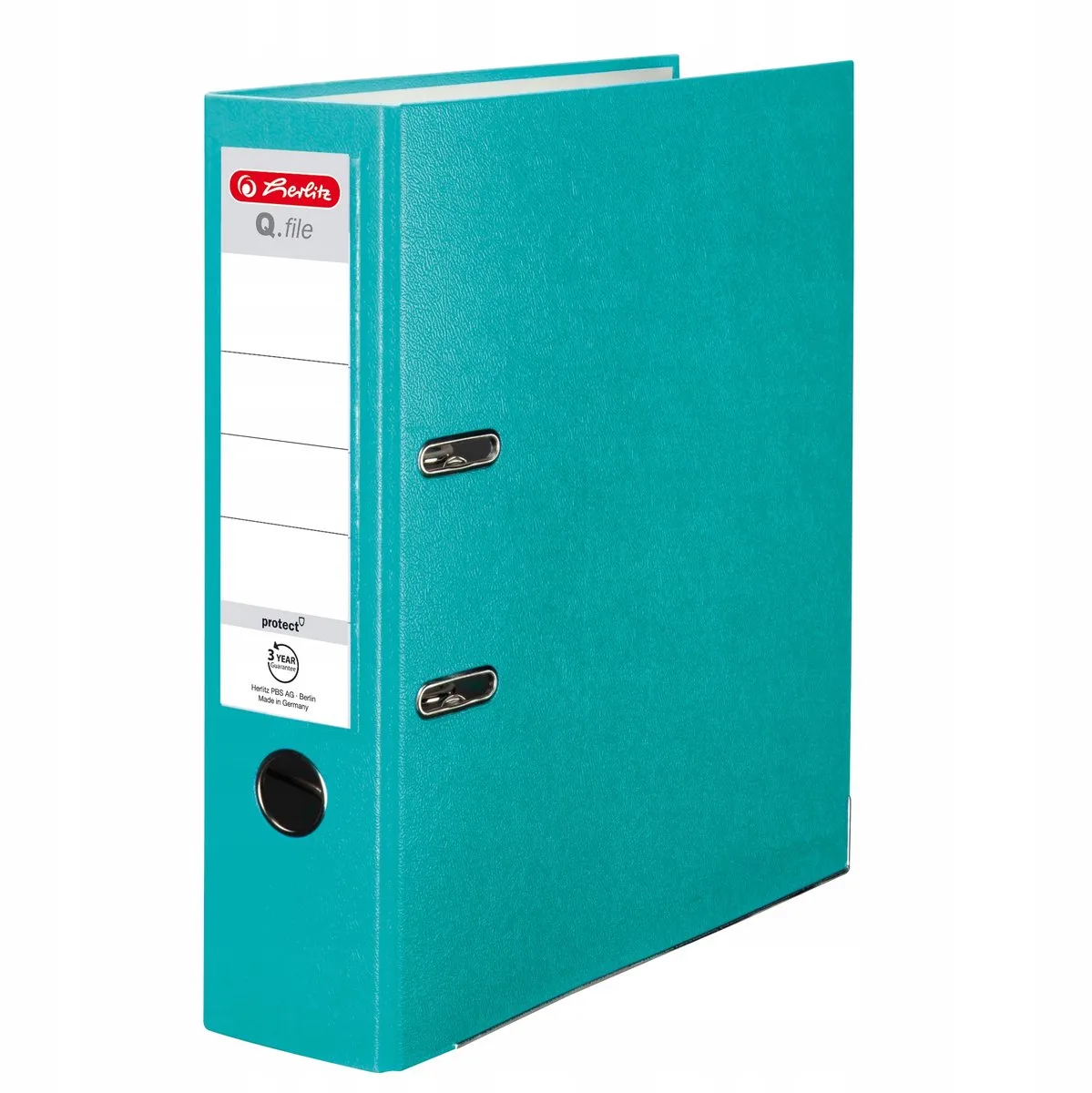 Q.File Ordner A4 8cm Ras van Herlitz in Turquoise – productfoto