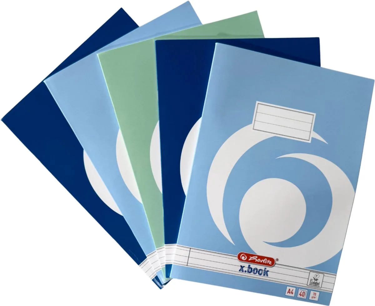 schriften - A4 - lijn - 40 vel - 5 stuks de Herlitz en Assorti – photo produit