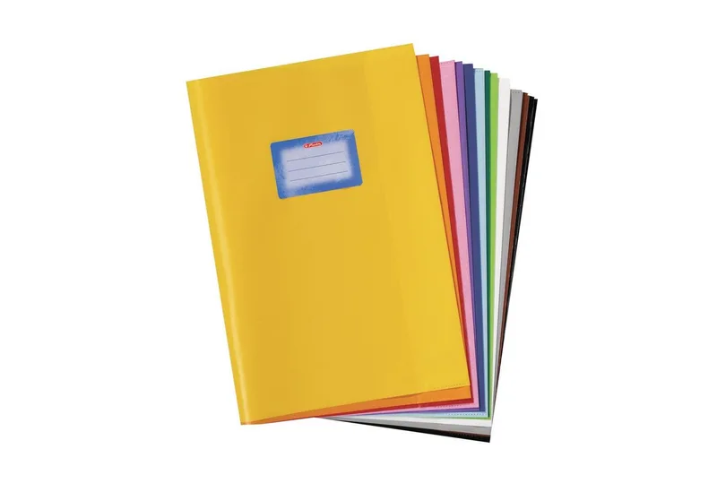 Schulheft 10 Heftumschläge / Hefthüllen DIN A4 / Baststruktur / 10 verschiedene by Herlitz – product photo