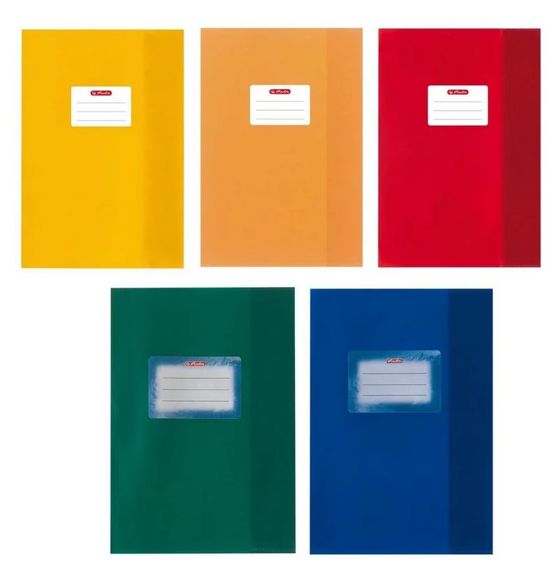Schulheft 20 Herlitz Heftumschläge / DIN A5 / Baststruktur / 5 verschiedene Farb by Herlitz – product photo