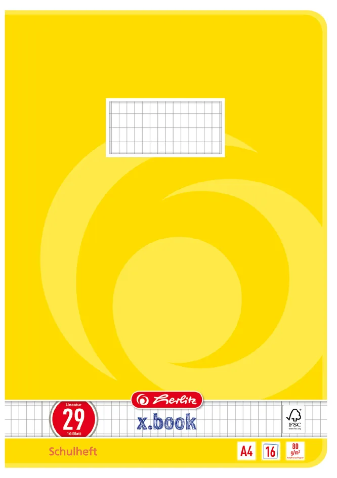 Schulheft x.book, DIN A4, Lineatur 29 / rautiert by Herlitz – product photo