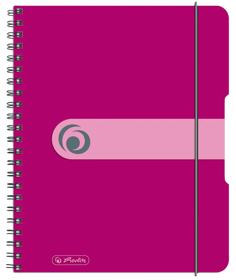 Spiralblock "to go" PP-Cover A5 80 Bl. beere by Herlitz – product photo