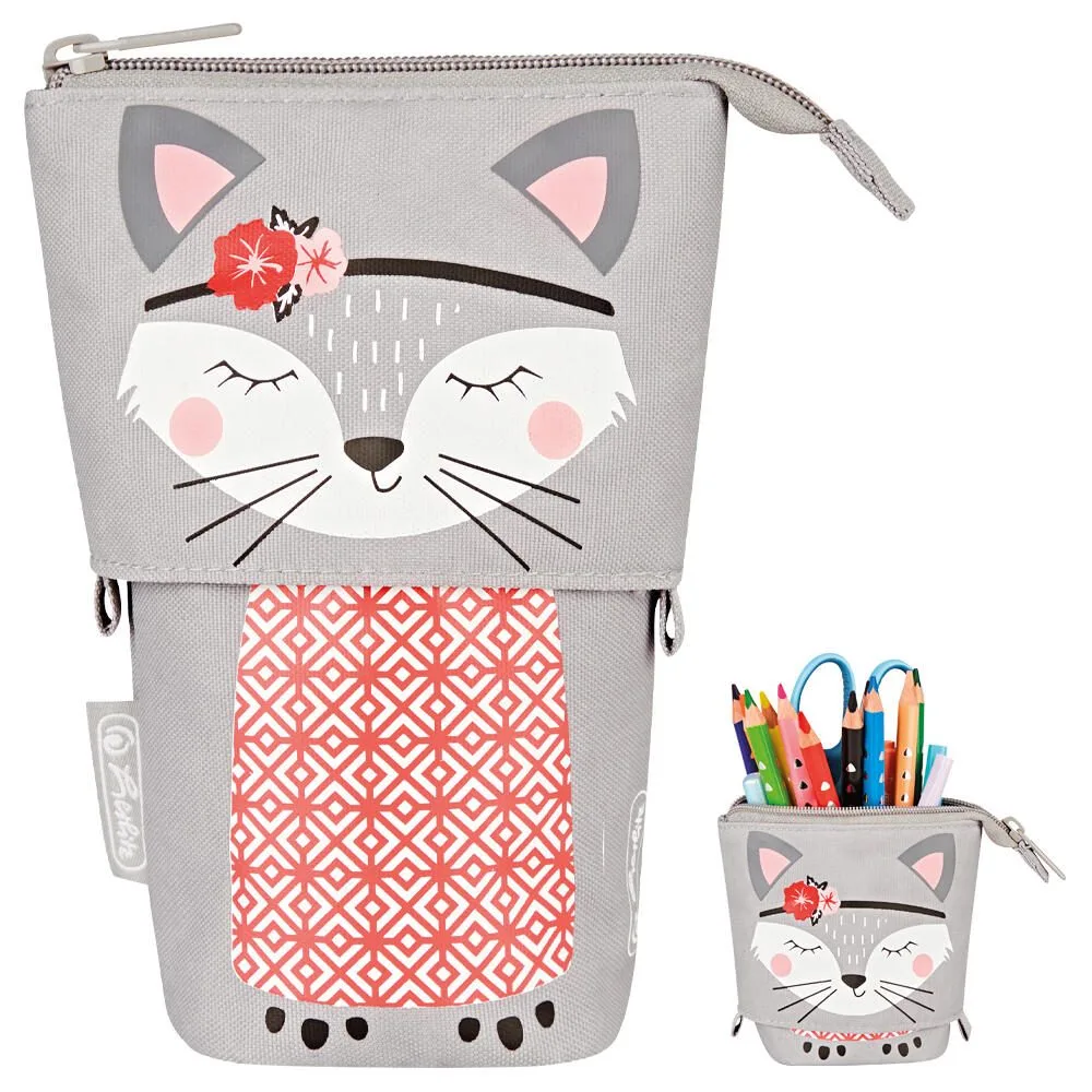 Stiftehalter Kitty 14,0 x 7,5 x 18,5 cm grau by Herlitz – product photo