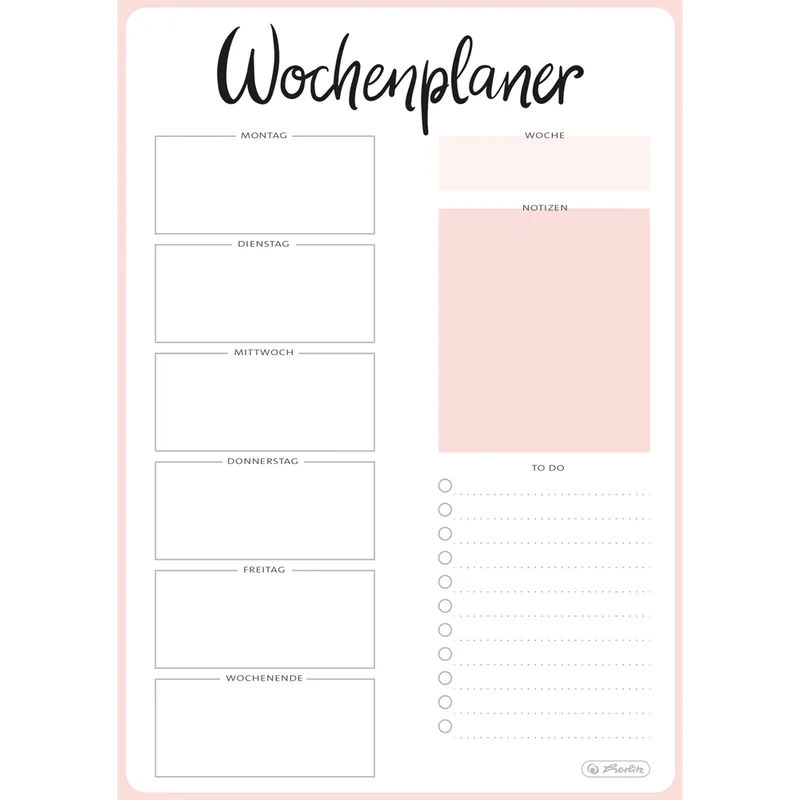 Wochenplaner A5, 2026 von Herlitz – Produktfoto