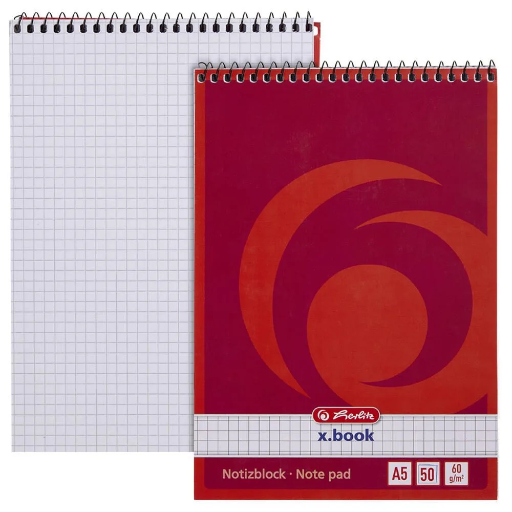 x.book Collegeblock DIN A5 kariert rot de Herlitz – photo produit