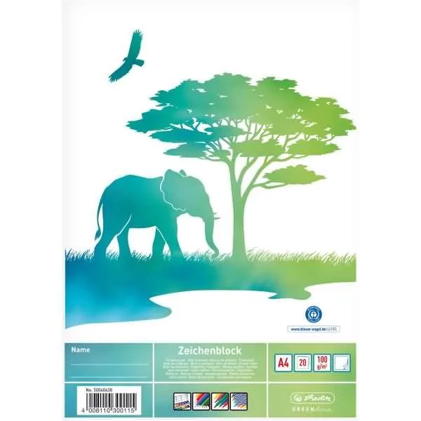 Zeichenblock A4 GREENline Elefant 20 Blatt von Herlitz – Produktfoto