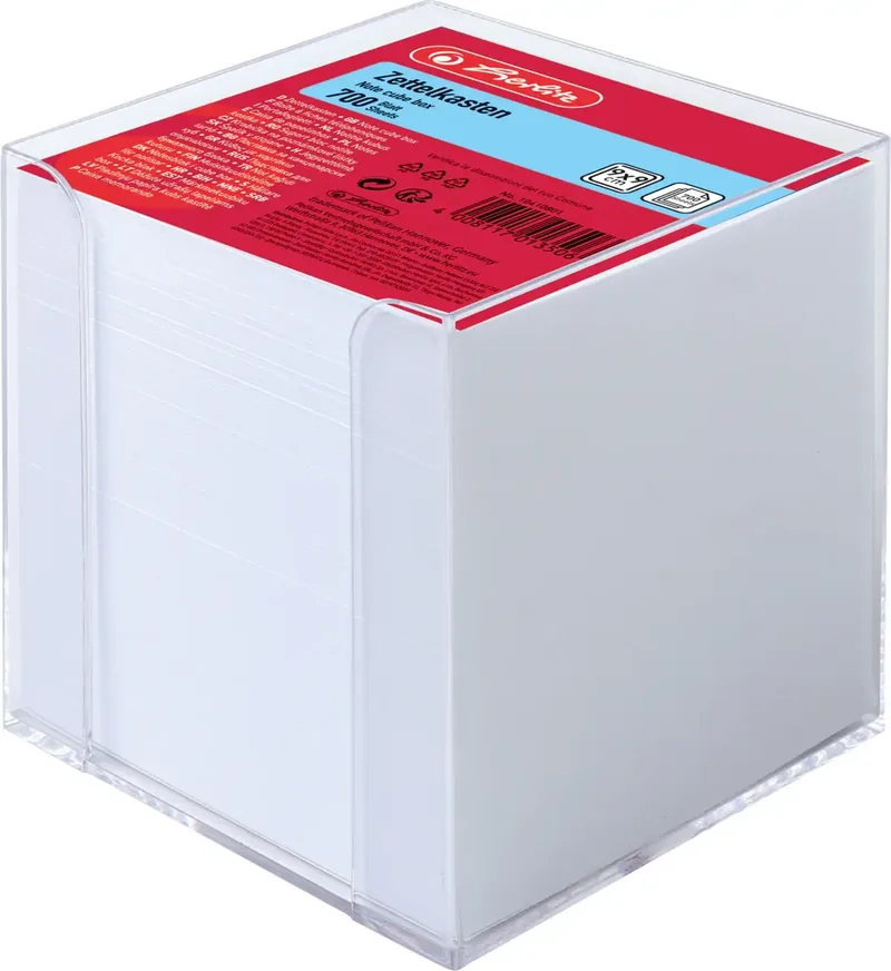 Zettelbox Herlitz 10410801, 90 mm, 90 mm, 90 mm, 1 Stück(e), 700 Blätter 10410801 700 Bl. Weiß 1 St. fra Herlitz – produktbillede